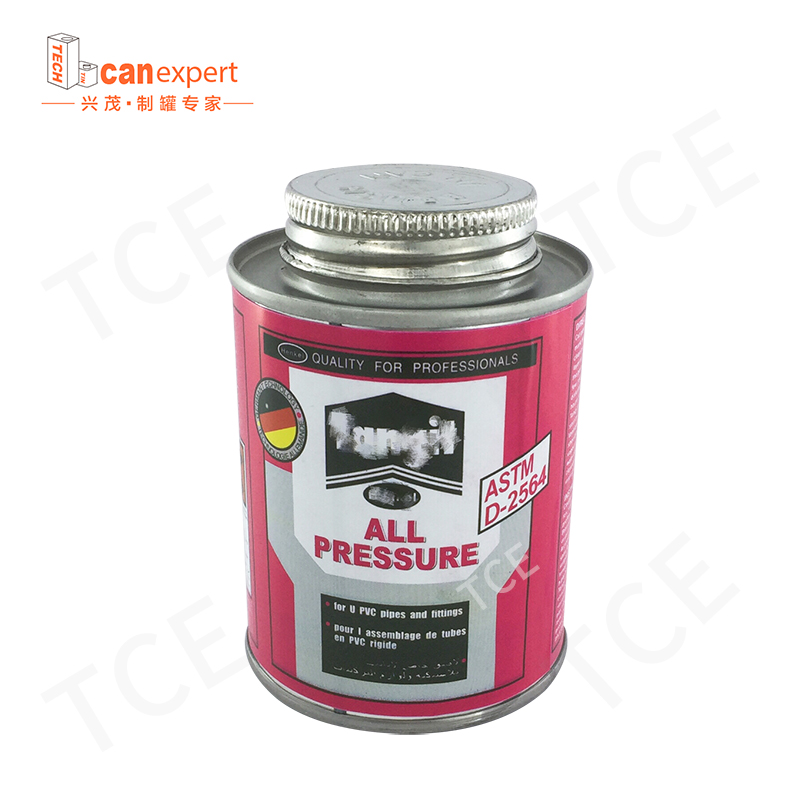 TCE- Hot Selling Round Chemical Lim Tin Can 0,25 mm metallfärgshink