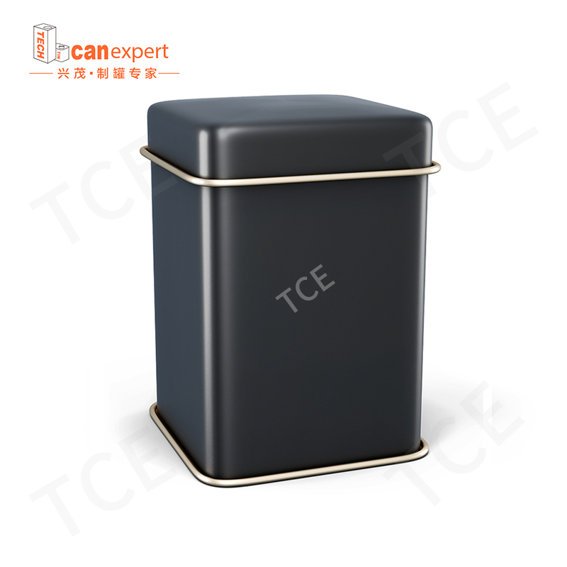 Etc. Mosskt tenn kan tillverkare grossist rektangulär fyrkantig tennburk metallförpackning te och kaffeprov Box Custom Tin Can